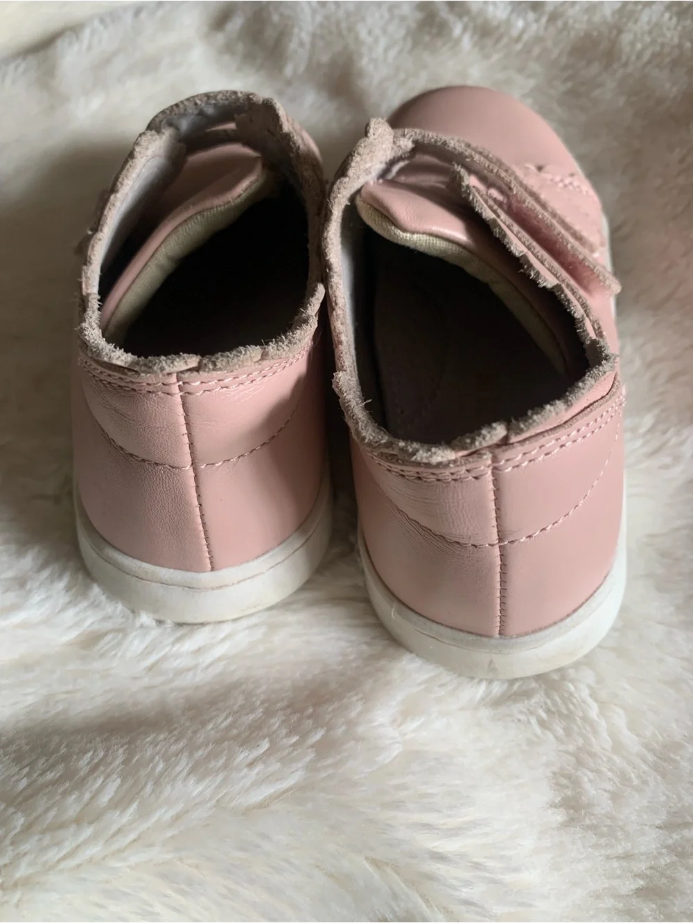 L'Amour Pink Double-Strap Kids Sneakers